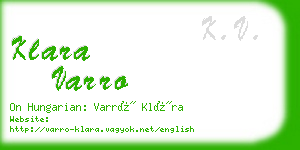 klara varro business card